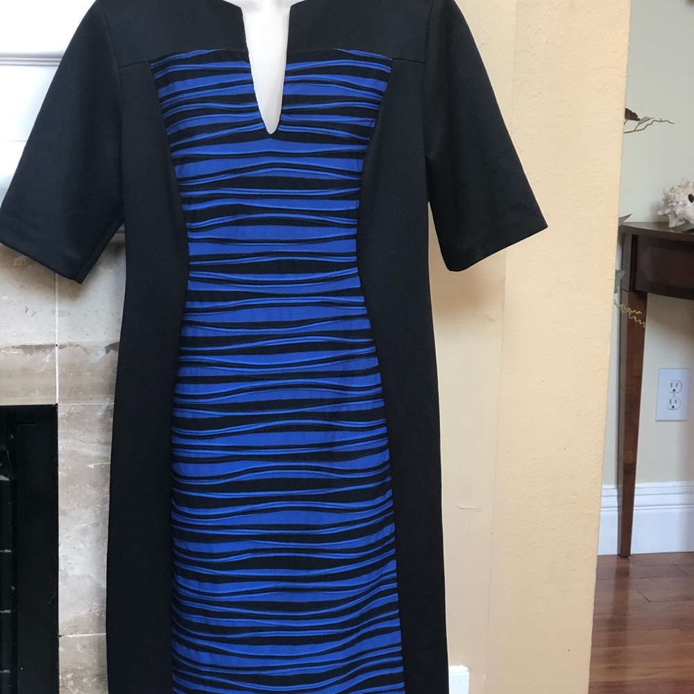Black and Royal blue striped dress